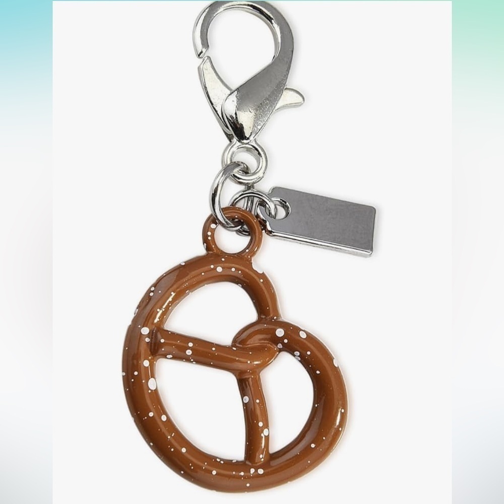 Pretzel purse bag keychain accessory clips in your coach bag or keys